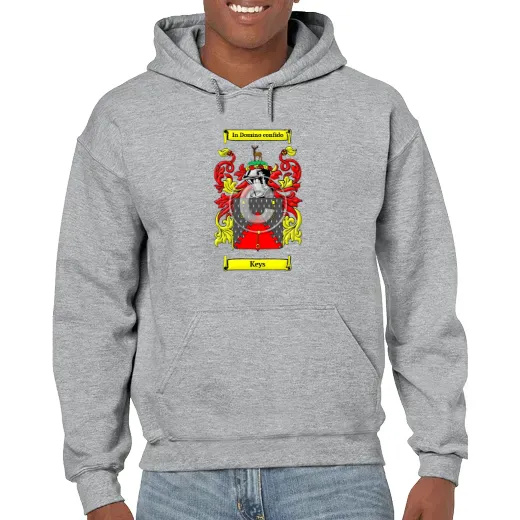 Keys Grey Unisex Coat of Arms Hooded Sweatshirt