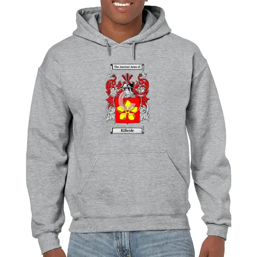 Kilbride Grey Unisex Coat of Arms Hooded Sweatshirt