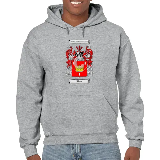 Kizer Grey Unisex Coat of Arms Hooded Sweatshirt
