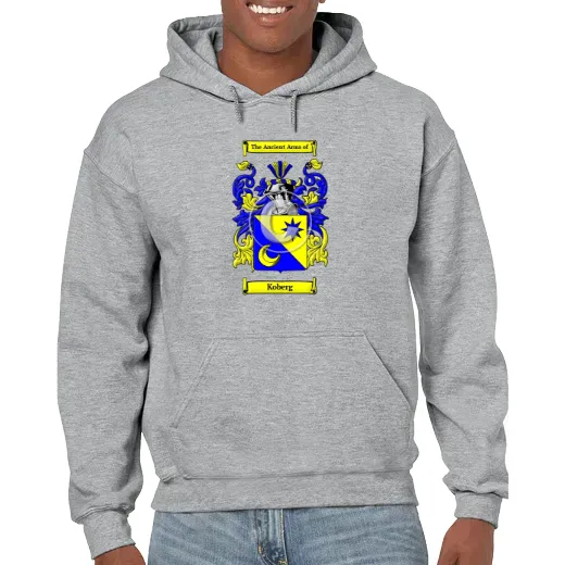 Koberg Grey Unisex Coat of Arms Hooded Sweatshirt