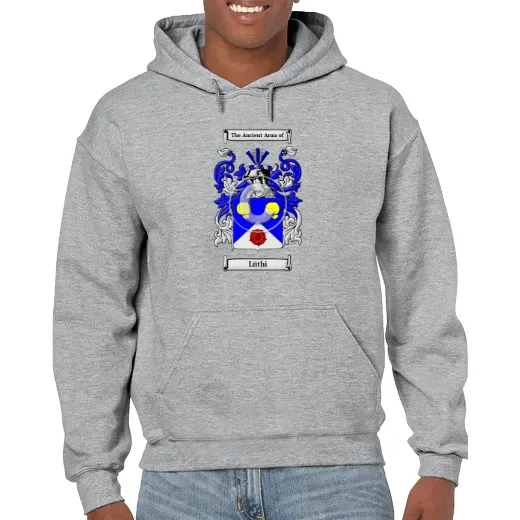Lüthi Grey Unisex Coat of Arms Hooded Sweatshirt