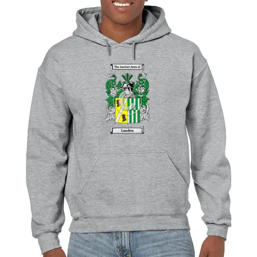 Landen Grey Unisex Coat of Arms Hooded Sweatshirt
