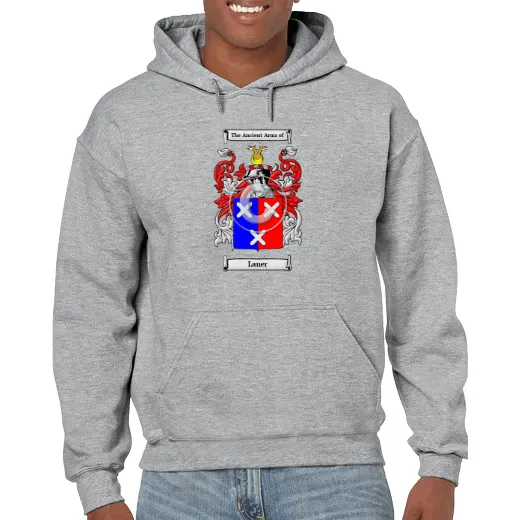 Laner Grey Unisex Coat of Arms Hooded Sweatshirt