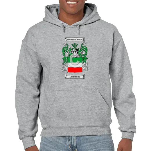 Lanfranchi Grey Unisex Coat of Arms Hooded Sweatshirt