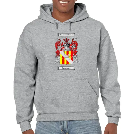 Langhart Grey Unisex Coat of Arms Hooded Sweatshirt