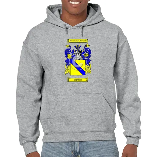 Lapotre Grey Unisex Coat of Arms Hooded Sweatshirt
