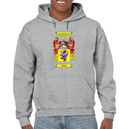 Lassey Grey Unisex Coat of Arms Hooded Sweatshirt
