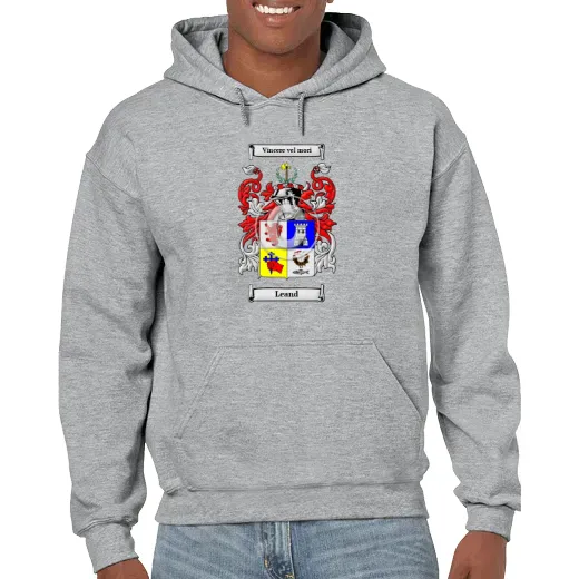 Leand Grey Unisex Coat of Arms Hooded Sweatshirt