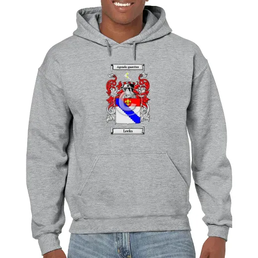 Leeks Grey Unisex Coat of Arms Hooded Sweatshirt