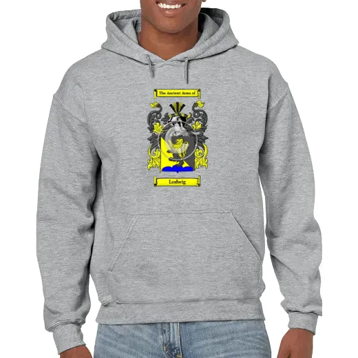 Ludwig Grey Unisex Coat of Arms Hooded Sweatshirt