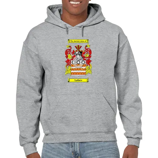 Lydiate Grey Unisex Coat of Arms Hooded Sweatshirt