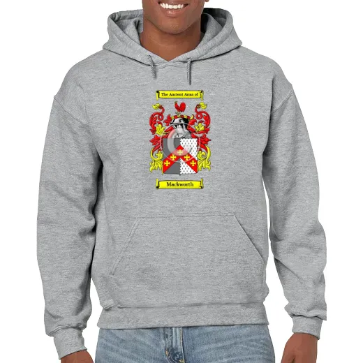 Mackworth Grey Unisex Coat of Arms Hooded Sweatshirt