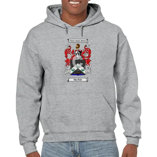 MacNab Grey Unisex Coat of Arms Hooded Sweatshirt
