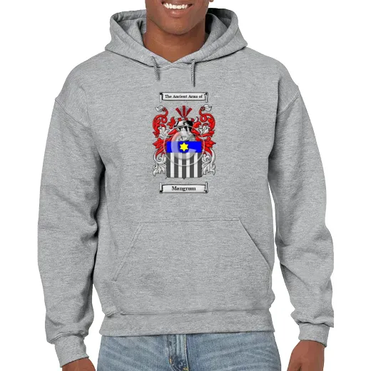 Mangrum Grey Unisex Coat of Arms Hooded Sweatshirt