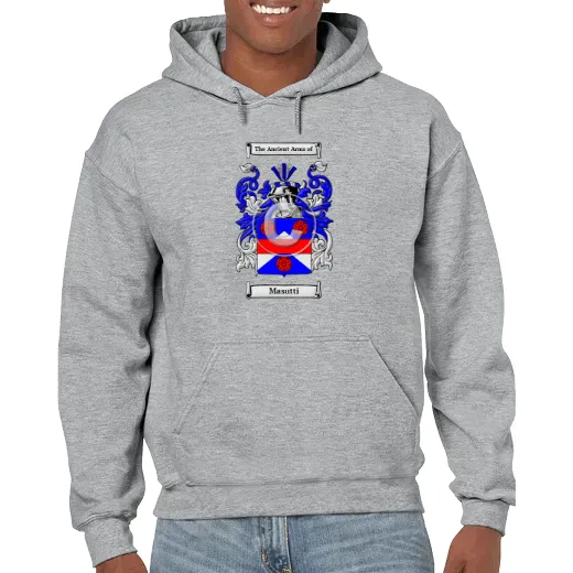 Masutti Grey Unisex Coat of Arms Hooded Sweatshirt