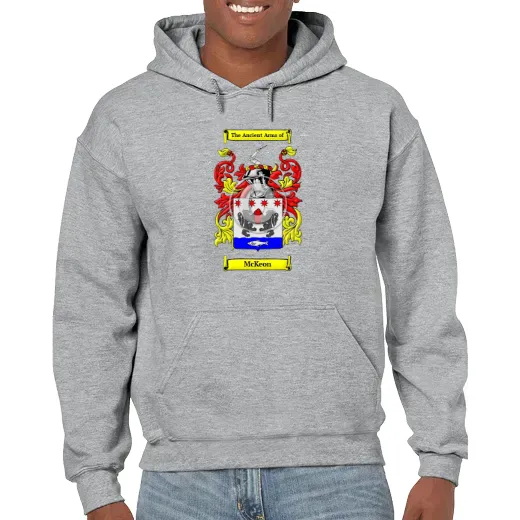 McKeon Grey Unisex Coat of Arms Hooded Sweatshirt