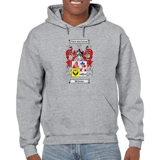 McLearn Grey Unisex Coat of Arms Hooded Sweatshirt
