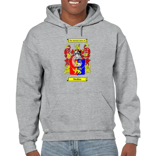 Meddox Grey Unisex Coat of Arms Hooded Sweatshirt