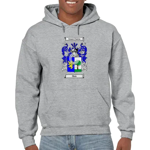 Meir Grey Unisex Coat of Arms Hooded Sweatshirt