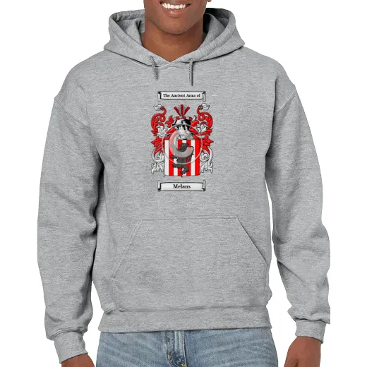 Melans Grey Unisex Coat of Arms Hooded Sweatshirt