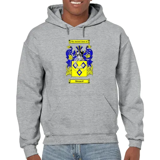 Menard Grey Unisex Coat of Arms Hooded Sweatshirt
