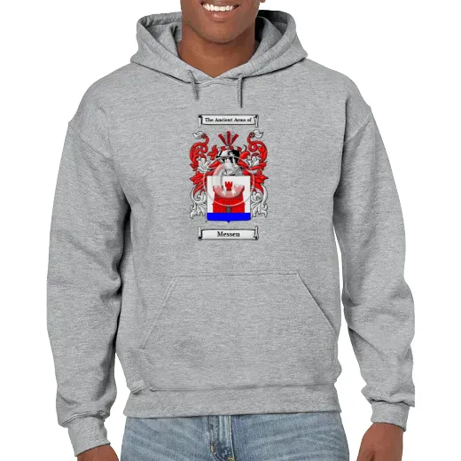 Messen Grey Unisex Coat of Arms Hooded Sweatshirt