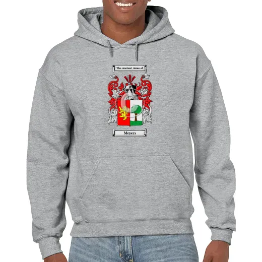 Meyers Grey Unisex Coat of Arms Hooded Sweatshirt