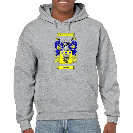 Milom Grey Unisex Coat of Arms Hooded Sweatshirt
