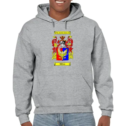 Milton Grey Unisex Coat of Arms Hooded Sweatshirt
