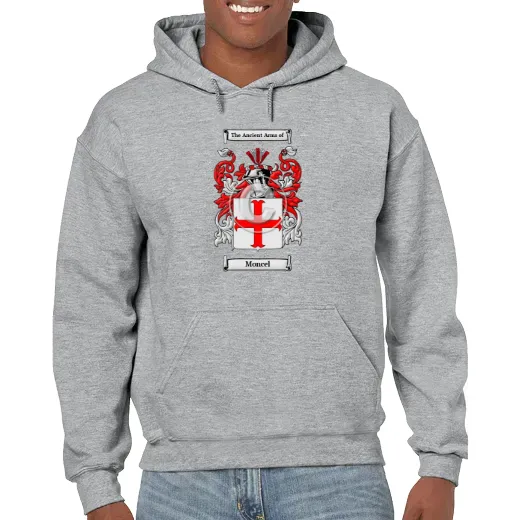Moncel Grey Unisex Coat of Arms Hooded Sweatshirt