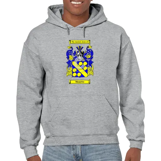 Monette Grey Unisex Coat of Arms Hooded Sweatshirt