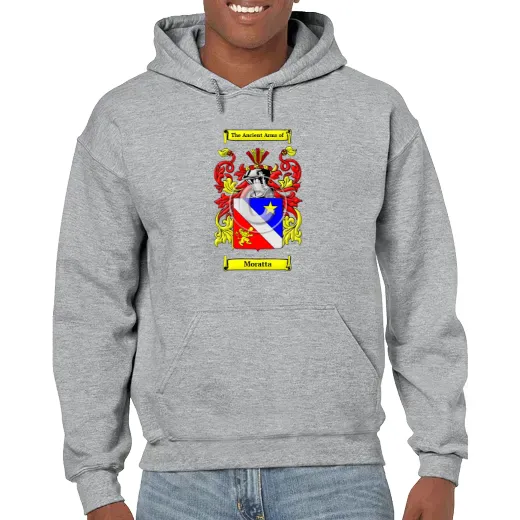 Moratta Grey Unisex Coat of Arms Hooded Sweatshirt