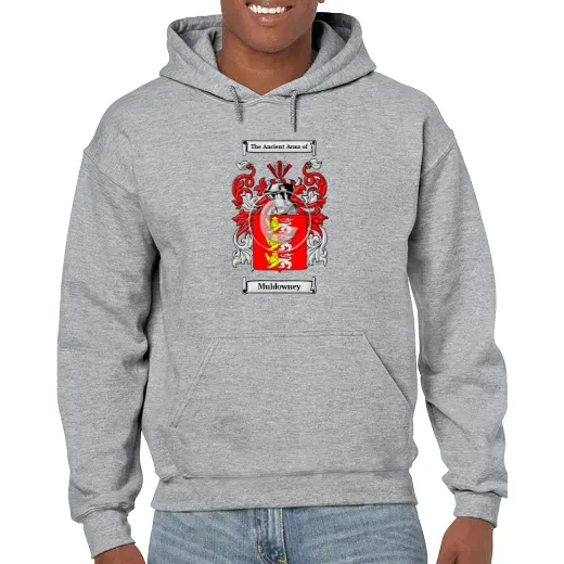 Muldowney Grey Unisex Coat of Arms Hooded Sweatshirt