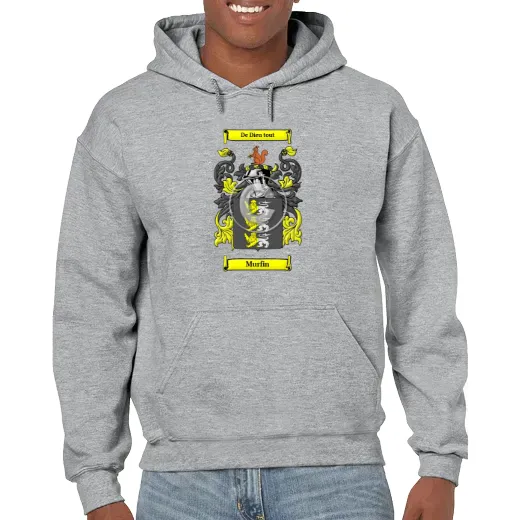 Murfin Grey Unisex Coat of Arms Hooded Sweatshirt
