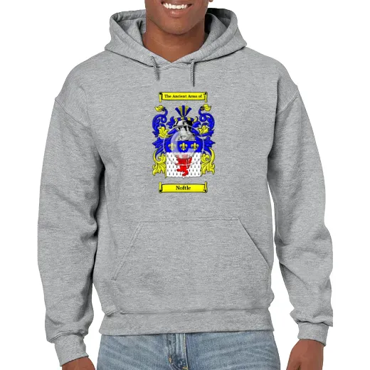 Noftle Grey Unisex Coat of Arms Hooded Sweatshirt
