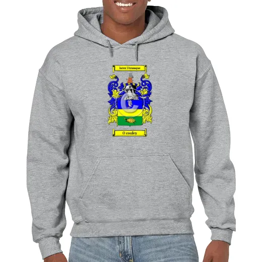 O conley Grey Unisex Coat of Arms Hooded Sweatshirt