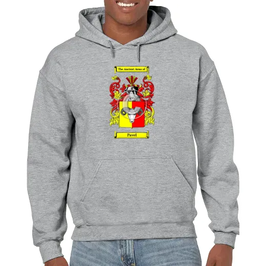 Pavel Grey Unisex Coat of Arms Hooded Sweatshirt