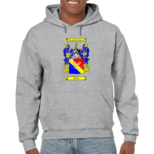 Pe-er Grey Unisex Coat of Arms Hooded Sweatshirt