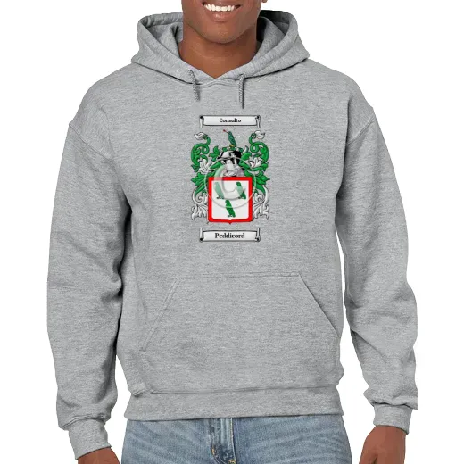 Peddicord Grey Unisex Coat of Arms Hooded Sweatshirt