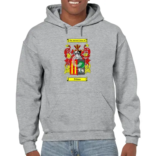 Peloso Grey Unisex Coat of Arms Hooded Sweatshirt