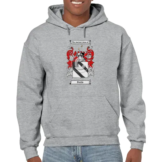 Pettle Grey Unisex Coat of Arms Hooded Sweatshirt