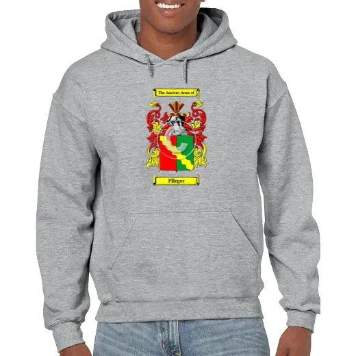 Pfleger Grey Unisex Coat of Arms Hooded Sweatshirt