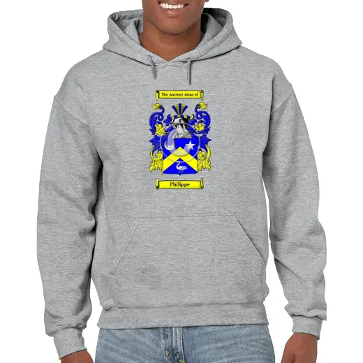 Philippe Grey Unisex Coat of Arms Hooded Sweatshirt