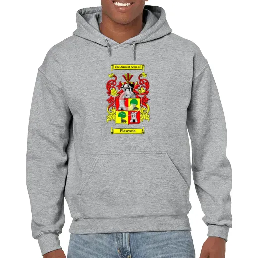 Plasencia Grey Unisex Coat of Arms Hooded Sweatshirt