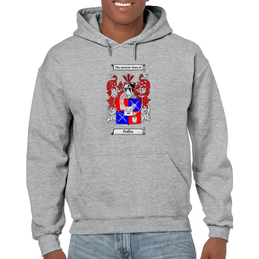Poffer Grey Unisex Coat of Arms Hooded Sweatshirt