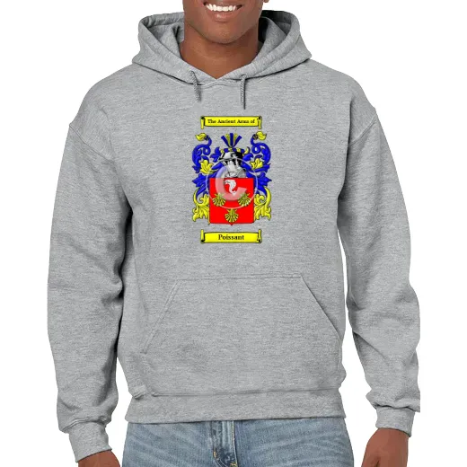 Poissant Grey Unisex Coat of Arms Hooded Sweatshirt