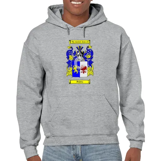 Prieto Grey Unisex Coat of Arms Hooded Sweatshirt