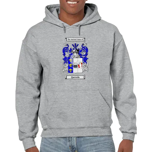 Quevedo Grey Unisex Coat of Arms Hooded Sweatshirt