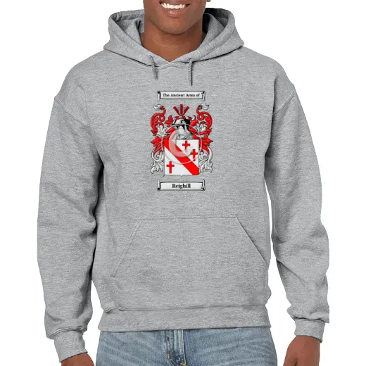 Reighill Grey Unisex Coat of Arms Hooded Sweatshirt