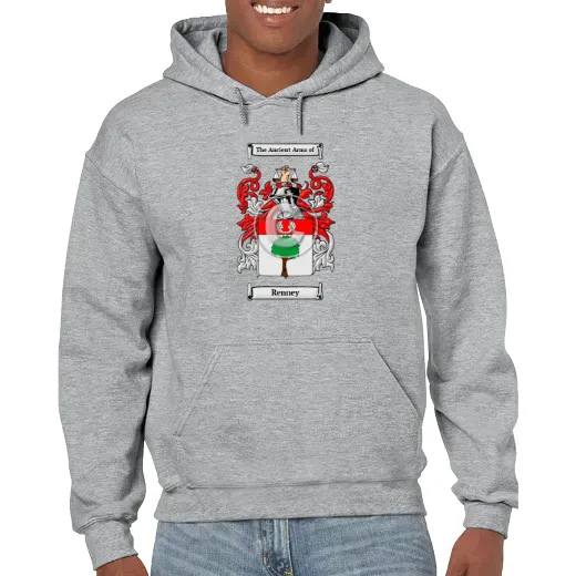 Renney Grey Unisex Coat of Arms Hooded Sweatshirt